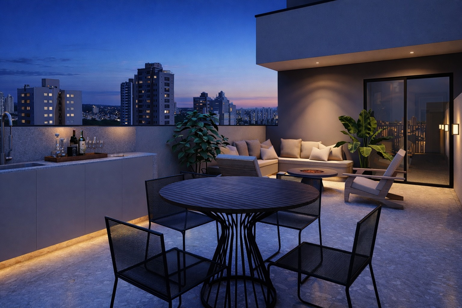 Sacada com vista urbana